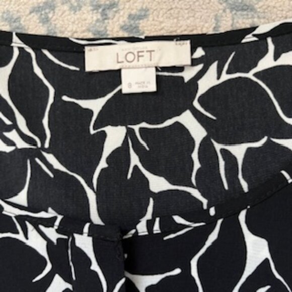 🧡3/15 Loft Black White Romper with Two Side Pockets Women's L - Picture 8 of 13